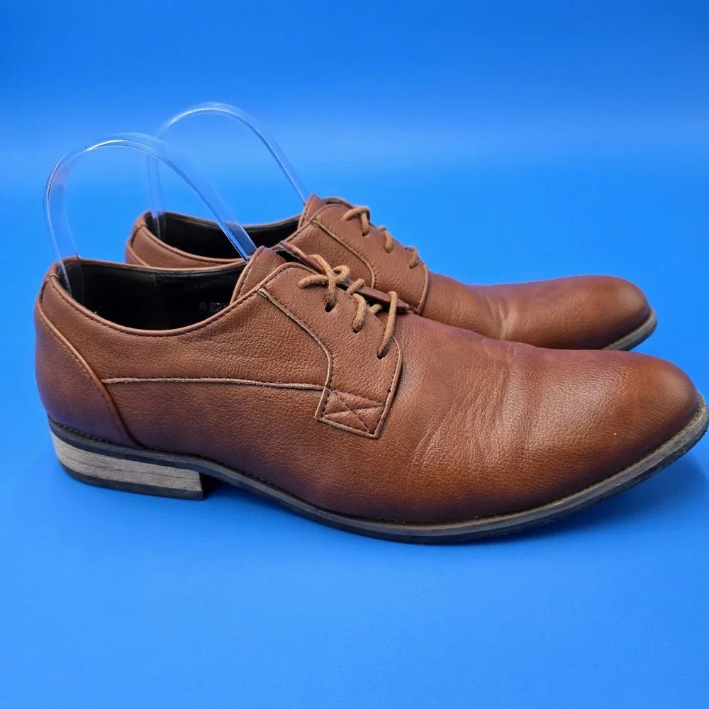Gino‎ Pheroni  Men's Eric Brown Leather Lace-Up Oxford Shoes Sz 9.5